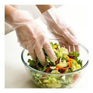 Disposable HDPE Kitchen Gloves 260pcs Pack Thick Waterproof Flexible Non Slip for Food Handling Home Use