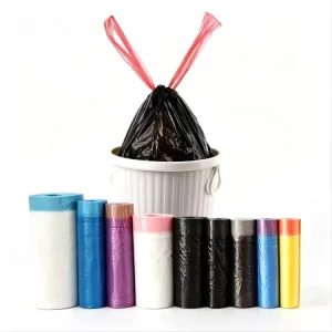 Disposable Heat Seal Drawstring Smell Proof Eco Friendly Plastic Garbage Bags Small Medium Large Custom Trash