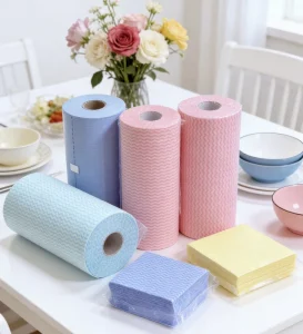 Disposable Kitchen Dish Cloth Hand Towels Home Appliance Use Washable Lightweight Multipurpose Polyester Non Lint Non Woven