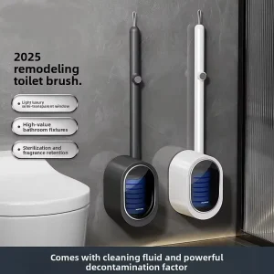 Disposable No-Drill Wall-Mounted Toilet Brush with Sponge Material Household Bathroom Cleaning Brush Bathroom Accessories