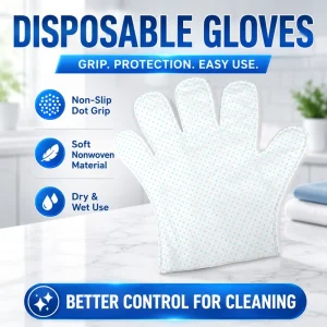 Disposable Nonwoven Dust Mittens Static Removal Cleaning Gloves for Furniture Car Interior and Pet Grooming Lint Dusting