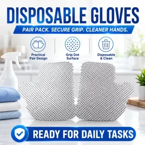 Disposable Nonwoven Hand Wipes Gloves Dust Cleaning Mittens for Household Furniture Car Interior and Pet Grooming Tasks