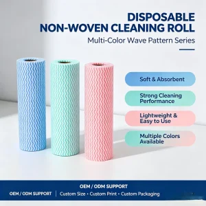 Disposable Nonwoven Polyester Viscose Square Kitchen Wipe Quick Dry Multipurpose Cleaning