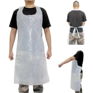 Disposable PE Plastic Apron Factory Prices Customization Food Processing Kitchen Hospital Poly White PE Apron