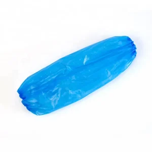 Disposable Plastic Arm Sleeve Cover Elastic Cuff Blue PE Oversleeve