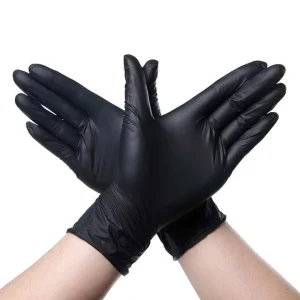 Disposable Powder Free Black Nitrile Gloves for Household