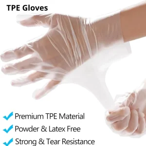 Disposable TPE Gloves Waterproof Food Grade Plastic Gloves for Household Cleaning Manufactured
