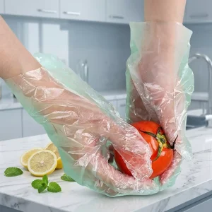 Disposable Thick PE Waterproof Food Grade Gloves 100 Pcs Pack for Food Handling and Multi-Use