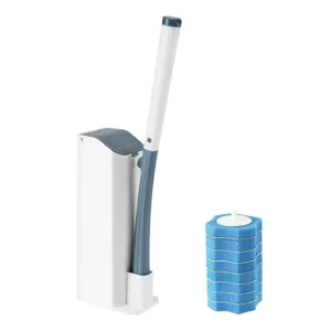 Disposable Toilet Brush Kit Replaceable Cleaning Heads Deep Cleaning Bathroom Toilet Brush Set Hygienic Easy Use