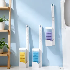 Disposable Toilet Brush Wall Mounted Cleaning Toilet Brush Set Throwable Sponge Replacement Head