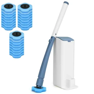 Disposable Toilet Cleaning Brush with Holder Disposable Toilet Cleaning System with 24 Replacement Heads