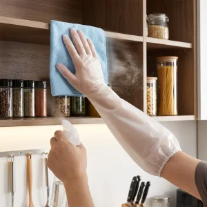 Disposable Waterproof Long CPE Gloves Thickened Arm Protection for Aquatic Work Kitchen Washing Dishes Housework