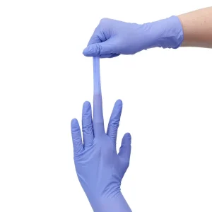 Disposable Waterproof Nitrile Gloves Ice Blue Anti Slip and Anti Cut Cleaning Hand Gloves