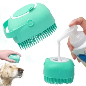 Dog Shower Brush Silicone Cat Shampoo Dispenser Brush Dog Grooming Massage Brush