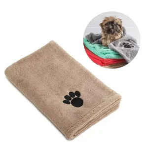 Dog Ultra Fine Polyester Absorbent Bathroom Towel Embroidered Logo Bathrobe Cleaning Cloth