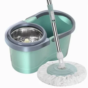 Double Drive Spin Mop with 8 Shaped Bucket Hands Free Press Cleaning and Wringing Mop Set for Home Floor Cleaning
