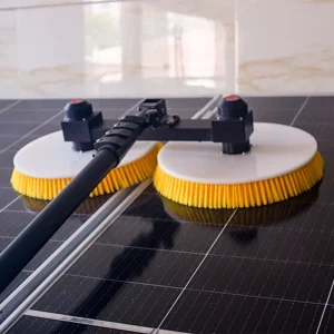 Double Head Automatic Solar Panel Cleaning Brush Kit Rotating Brush Eco Friendly Long Aluminum Alloy Handle Durable Nylon