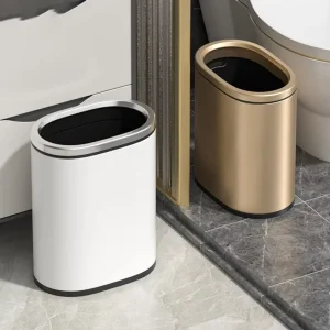 Double Layer Stainless Steel Waste Bins Gap Free Lidless Design Kitchen Home Bathroom Living Room Hotel Standing