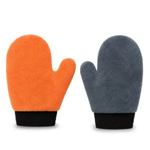 Double Sided Coral Fleece Car Wash Glove Super Absorbent Microfiber Cleaning Mitt for Auto Detailing Polishing