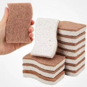 Double Sided Kitchen Sponge with Super Strong Scrub and Non Scratch Surface for Burnt Food and Heavy Utensils