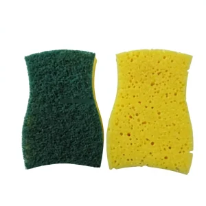 Double Sided Powerful Dishwashing Scrub Sponge Heavy Duty Scouring Pad Kitchen Cleaning Sponges