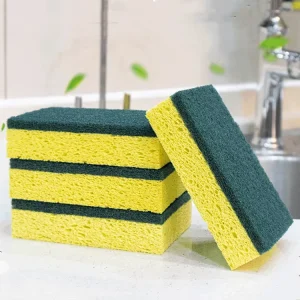 Double Sided Scouring Pad Scrub Sponge Cloth Eco Dishwashing Cellulose Cleaning Kitchen Sponge