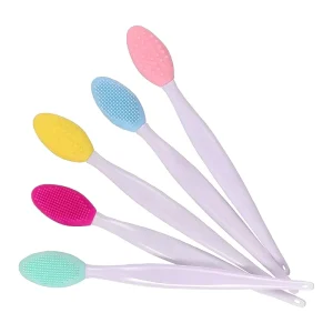 Double Sided Silicone Exfoliating Lip Brush Lip Scrubber Soft Cleaning Tool for Nose Scrubber Soft Manual Blackhead Cleaner