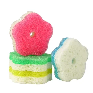 Double Sided Smile Face Scrubber Dishwashing Sponge Multi Use Temperature Sensitive Cleaning Supplies for Kitchen