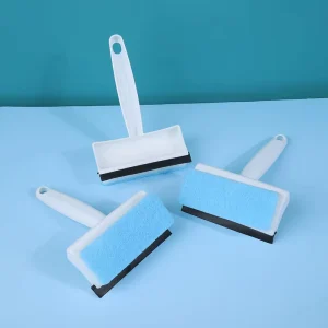 Double-Sided Soft Rubber Sponge Glass Wiper, Window Squeegee for Restaurant, Bathroom Mirror Cleaner & Water Scraper