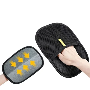 Double-Sided Static Pet Hair Removal Glove & Lint Roller Brush for Cats & Dogs