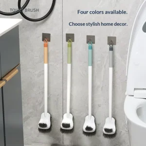 Double Sided Toilet Brush for Home Use Wall Mounted Cleaning Tool for Squat Toilet and Hard to Reach Areas