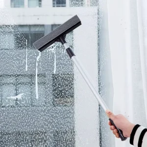 Double-Sided Window Cleaner & Glass Cleaner Long Telescopic Aluminum Rod Household Plastic Wiper for Car Wash Cleaning Tool
