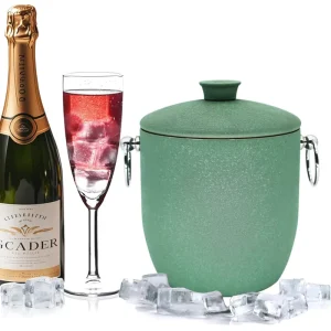 Double Wall Stainless Steel Wine Chiller Bucket 3L Insulated Champagne Cooler with Ice Tong Barrier for Bar Tools