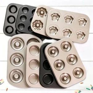 Double hole 1 Piece Animal Shape Muffin Cake Baking Pan Carbon Steel Nonstick Heat Resistant Reusable Home Oven Baking Cakes