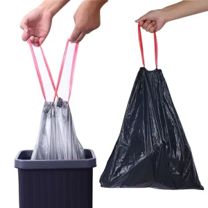 Drawstring Garbage Bag Plastic Trash Bags for Kitchen Disposable Waste Bags