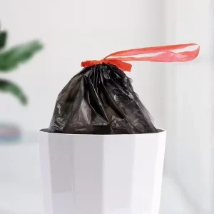 Drawstring Transparent PE Eco Friendly Waterproof Heat Sealing Gravure Printed Customizable Kitchen Waste Garbage Bag