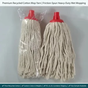 Dref Spinning Regenerated Cotton Mop Head High Absorbency Friction Spun Wet Water Mop Replacement Refill With Screw Socket