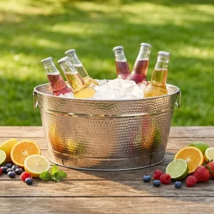 Drinks Ice Bucket Cooler Metal Bucket Party Tub Beverage Cooler