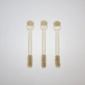 Dual-Ended Natural Bristle Bottle Cap Cleaning Brush with Plastic Handle