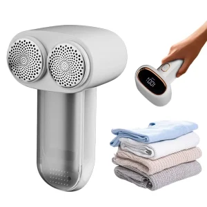 Dual Head Electric Fabric Shaver Rechargeable LED Display Sweater Shaver Mini Portable Clothes Electric Lint Remover