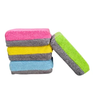Dual Layer Microfiber Rectangle Pattern Car Detailing Sponges Soft Absorbent Wash Block Multi Color Auto Cleaning Car Wash