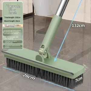 Dual Purpose Durable Portable Lightweight Long Handled Bathroom Cleaning Brush Set Microfiber Hard Bristles Floors Cleaning