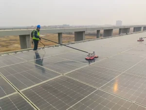 Dual Rotating Disc Solar Panel Cleaning Brush for Photovoltaic Module Dry Wet Washing PV Array Mod Routine Maintenance Tool