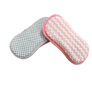 Dual Sided Kitchen Household Dishwashing Sponge Scouring Pad with Wire Brush for Effective Cleaning