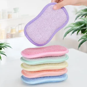 Dual-Sided Microfiber Scrub Sponges for Non-Stick Cookware and Pans
