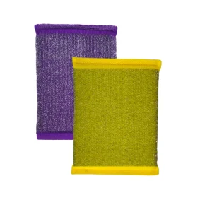 Dual Sided Scouring Pad and Sponge Reusable Kitchen Scrubbing Sponges for Dishes