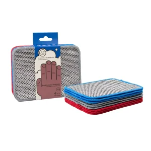 Dual Sided Silver and Steel Wire Dishwashing Cloth Durable Fiber Kitchen Cleaning Towel Household Cleaning Cloths