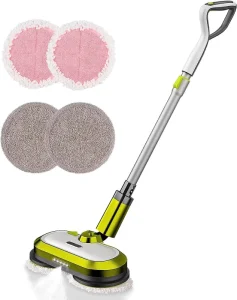 Dual Spinning Cordless Electric Mop Wet Dry Waxing Mopping Household Hotel Garage Floors Detachable 2600mAh Battery 300mL Water