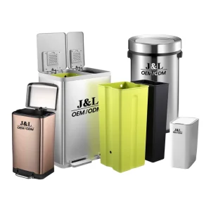 Dual Waste Bin 38L+22L Dry and Wet Separation 60L Stainless Steel Foot Pedal