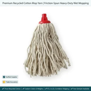 Durable 250g 300g 350g Regenerated Cotton Mop Head Fast Drying Round Wet Water Mop Replacement For Hotel Office Cleaning